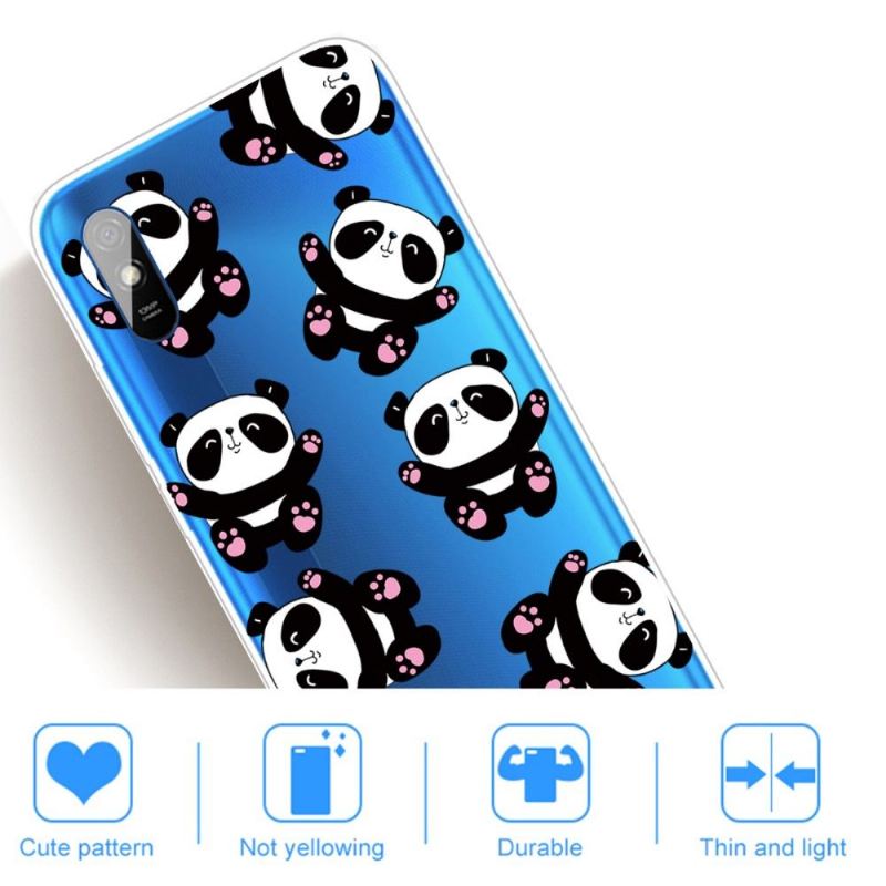 Handyhülle Für Xiaomi Redmi 9A Glückliche Pandas