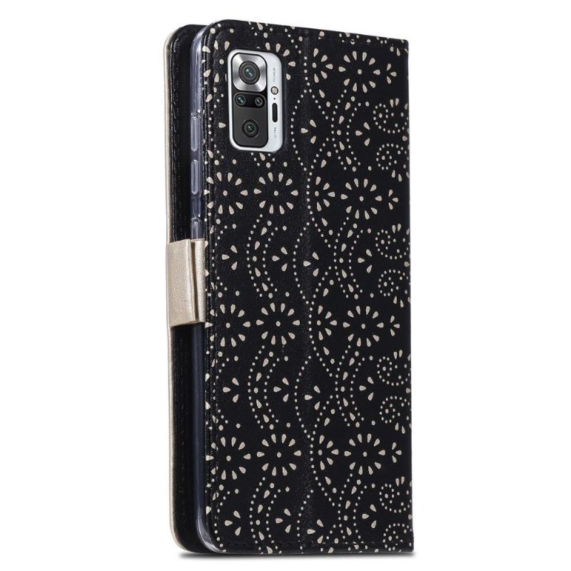 Flip Case Für Xiaomi Redmi Note 10 Pro Dentelle Fleur Effet Cuir