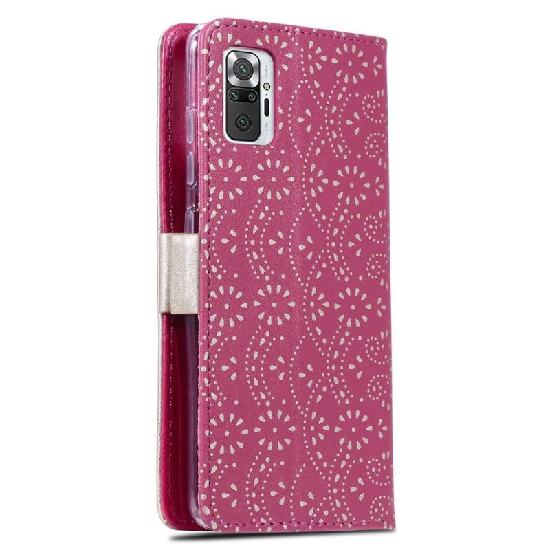 Flip Case Für Xiaomi Redmi Note 10 Pro Dentelle Fleur Effet Cuir