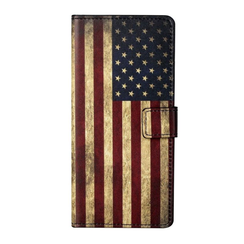 Lederhüllen Für Xiaomi Redmi Note 10 Pro Drapeau Américain Vintage