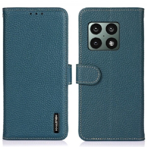 Flip Case Für OnePlus 10 Pro 5G Echtes Khazneh-litschi-leder