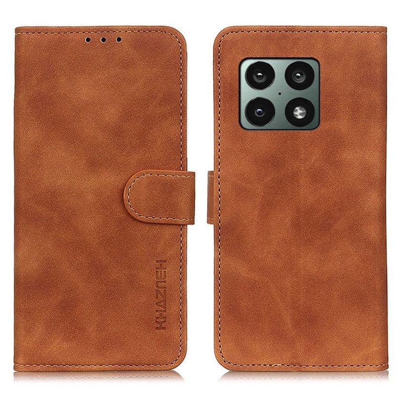 Flip Case Für OnePlus 10 Pro 5G Matter Vintage-ledereffekt Khazneh