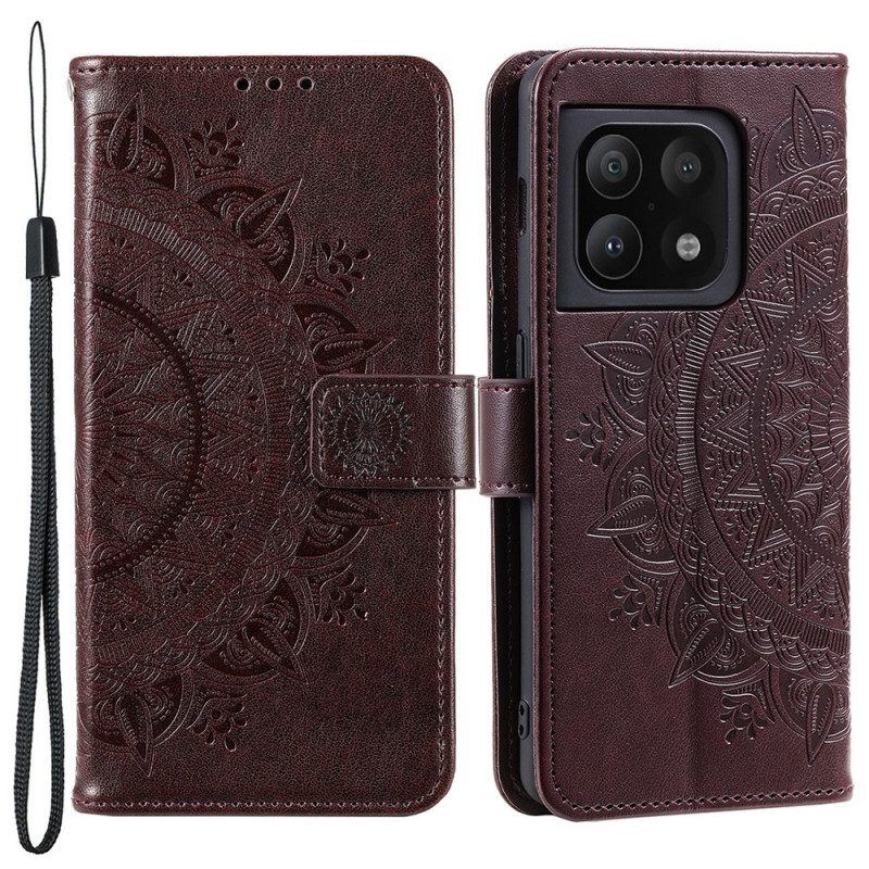 Flip Case Für OnePlus 10 Pro 5G Sonnenmandala