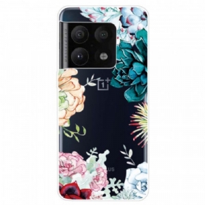 Handyhülle Für OnePlus 10 Pro 5G Nahtlose Aquarellblumen