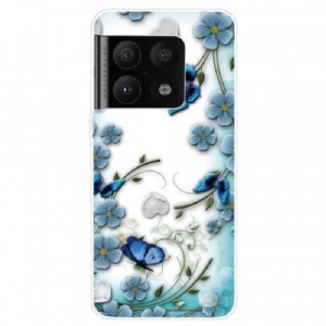 Hülle Für OnePlus 10 Pro 5G Retro-schmetterlinge Und Blumen