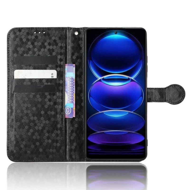 Flip Case Für Poco X5 5G Mit Kordel Riemchen Mit 3d-muster