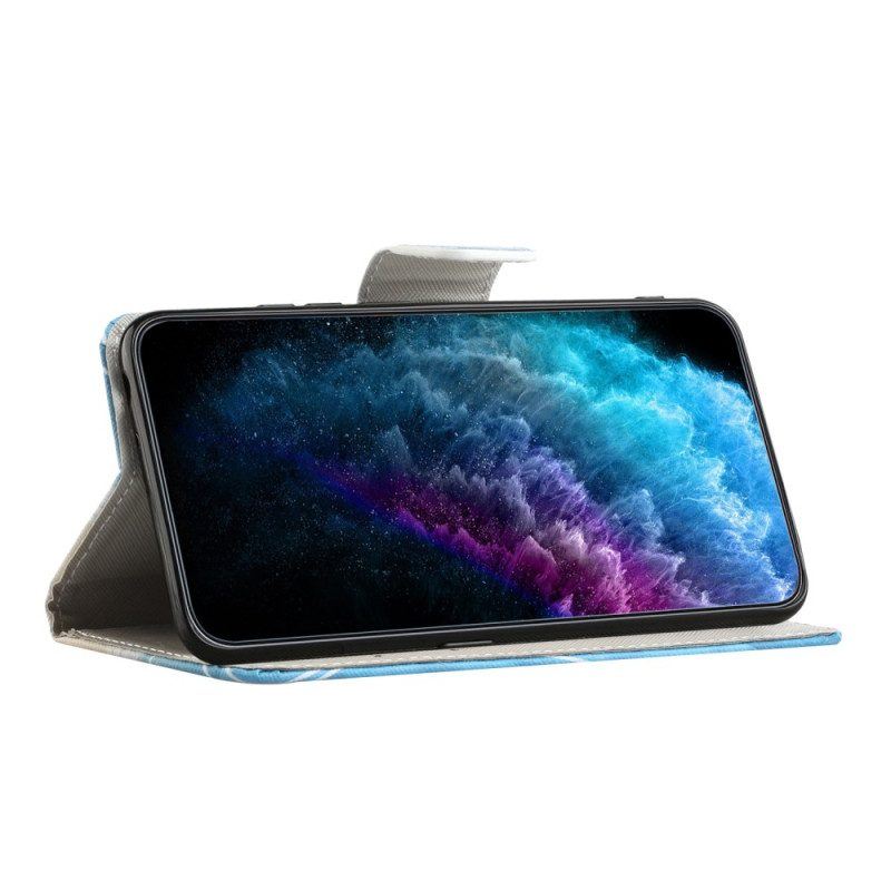 Flip Case Für Poco X5 5G Mit Kordel Riemchentarnung