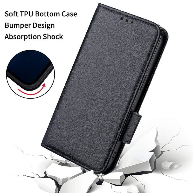 Flip Case Für Poco X5 5G Ultrafeiner Litschi-stil