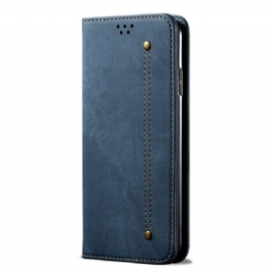 Schutzhülle Für Poco X5 5G Flip Case Denim-stoff