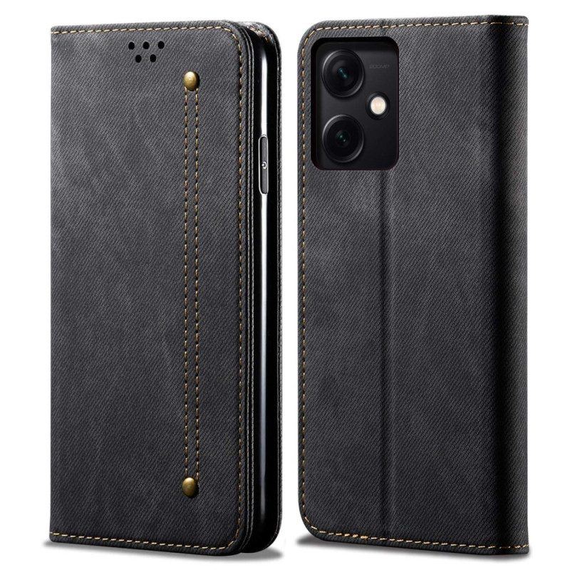 Schutzhülle Für Poco X5 5G Flip Case Denim-stoff