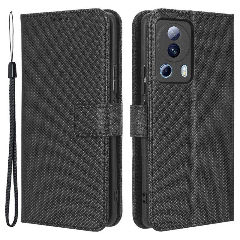 Flip Case Für Xiaomi 13 Lite Mit Kordel Riemchenstil