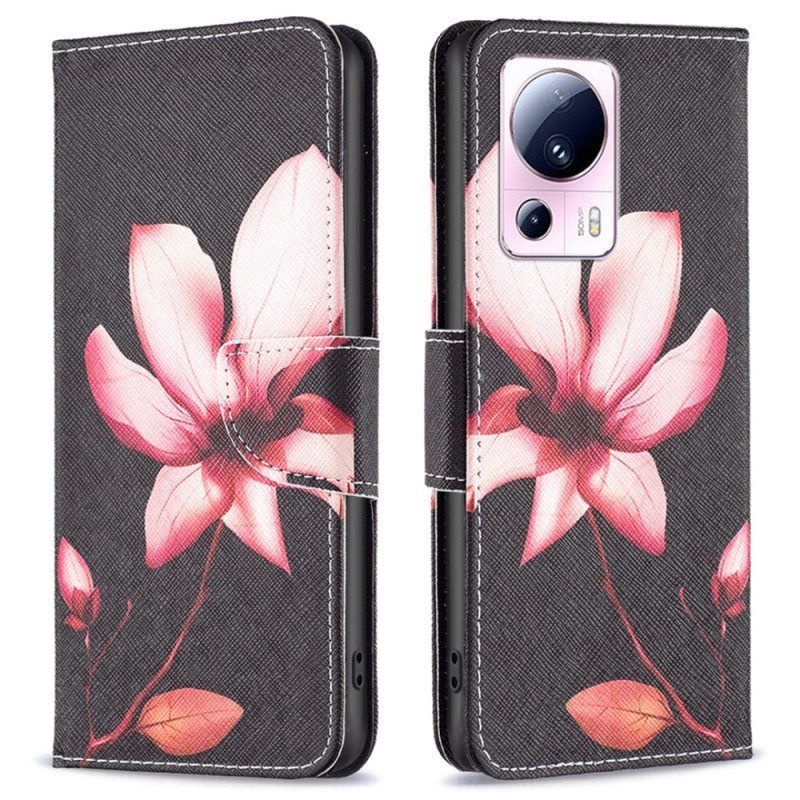 Flip Case Für Xiaomi 13 Lite Pinke Blume