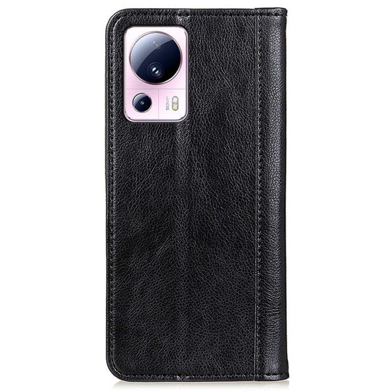 Schutzhülle Für Xiaomi 13 Lite Flip Case Farbige Version Aus Spaltleder