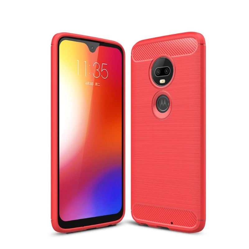 Handyhülle Für Motorola Moto G7 Schutzhülle Karbongebürstetes Gel