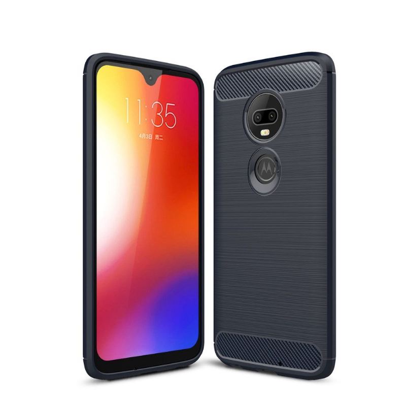 Handyhülle Für Motorola Moto G7 Schutzhülle Karbongebürstetes Gel