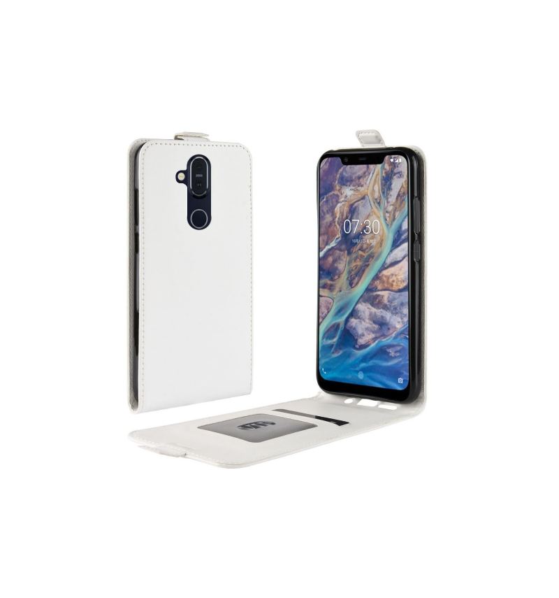 Lederhüllen Für Nokia 8.1 Flip Case Vertikales Kunstleder