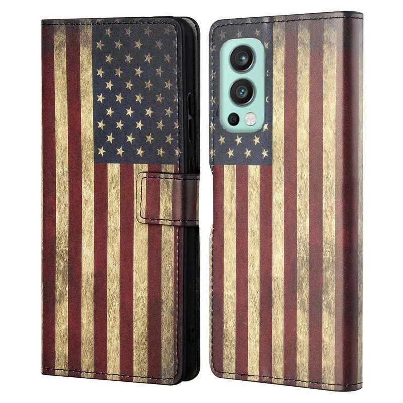 Flip Case Für OnePlus Nord 2 5G Amerikanische Flagge