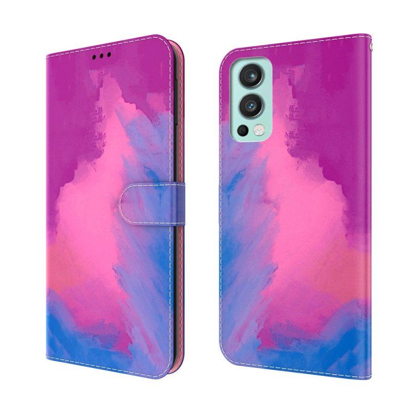 Flip Case Für OnePlus Nord 2 5G Aquarell