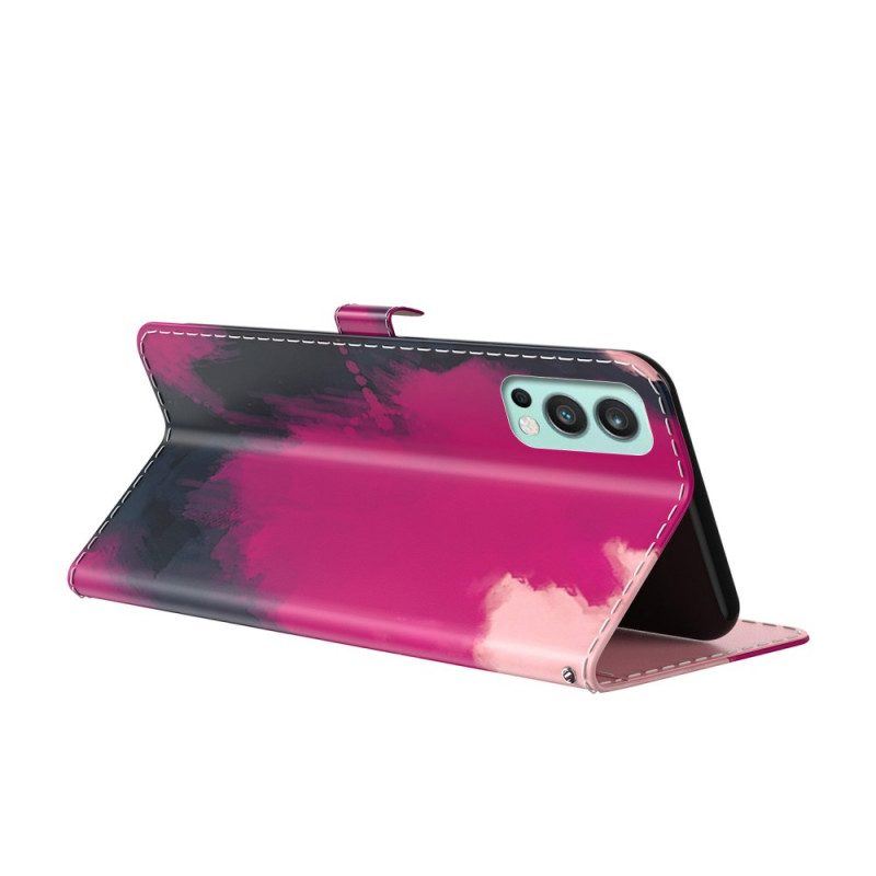 Flip Case Für OnePlus Nord 2 5G Aquarell