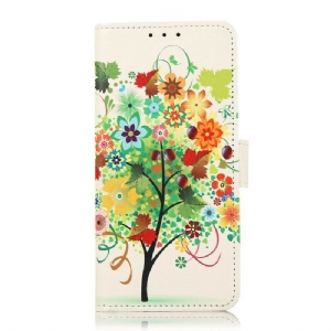 Flip Case Für OnePlus Nord 2 5G Blühender Baum