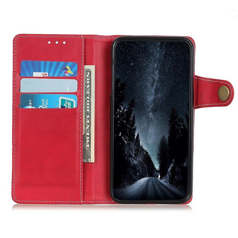 Flip Case Für OnePlus Nord 2 5G Künstlerischer Nähknopf