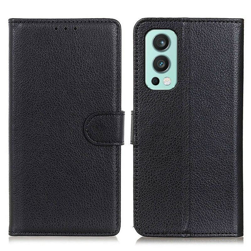 Flip Case Für OnePlus Nord 2 5G Litschi-kunstleder