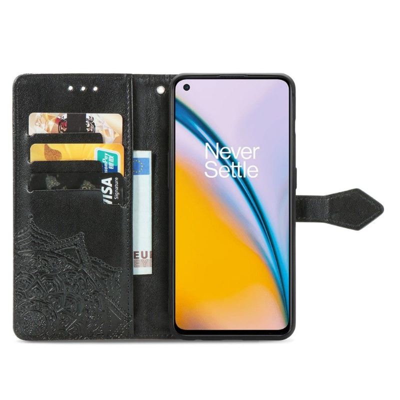 Flip Case Für OnePlus Nord 2 5G Mandala-relief Aus Kunstleder