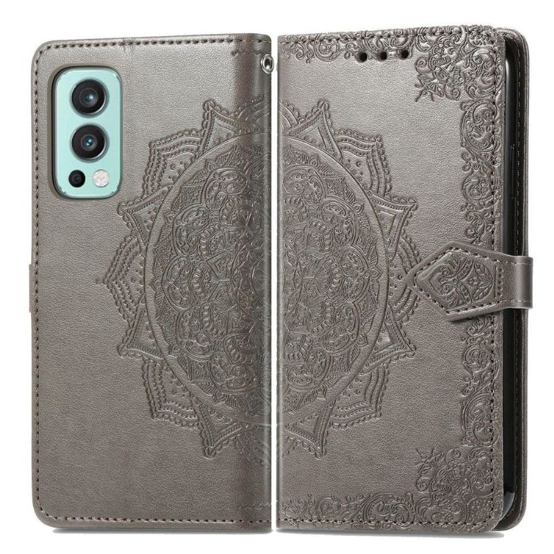 Flip Case Für OnePlus Nord 2 5G Mandala-relief Aus Kunstleder