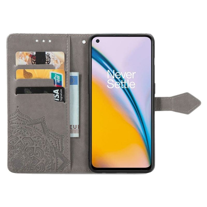 Flip Case Für OnePlus Nord 2 5G Mandala-relief Aus Kunstleder