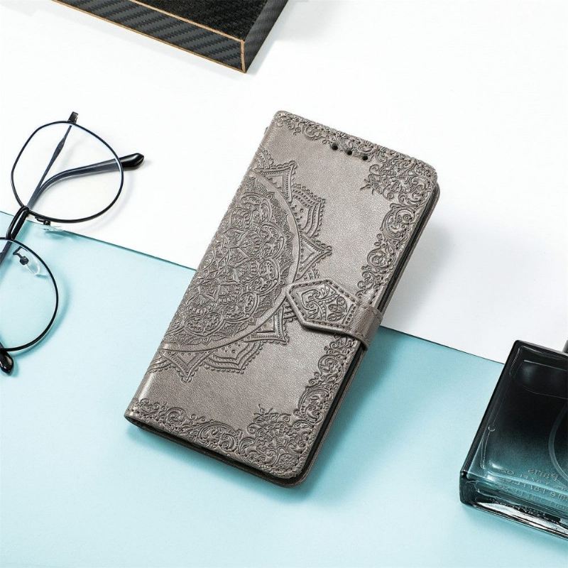 Flip Case Für OnePlus Nord 2 5G Mandala-relief Aus Kunstleder