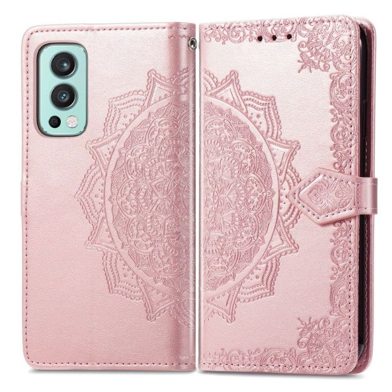 Flip Case Für OnePlus Nord 2 5G Mandala-relief Aus Kunstleder