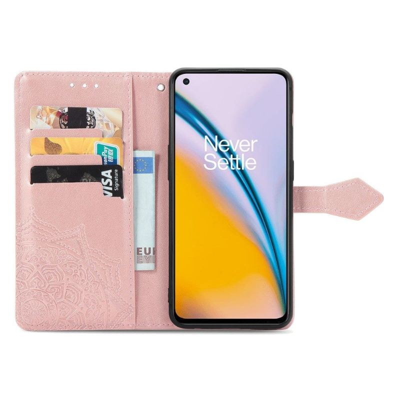 Flip Case Für OnePlus Nord 2 5G Mandala-relief Aus Kunstleder