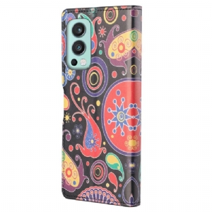 Flip Case Für OnePlus Nord 2 5G Paisley-blume