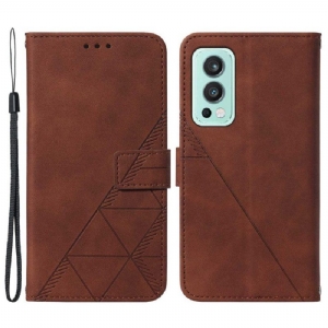 Flip Case Für OnePlus Nord 2 5G Pyramidenleder-effekt