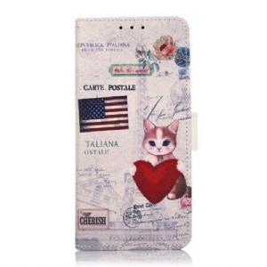 Flip Case Für OnePlus Nord 2 5G Reisende Katze