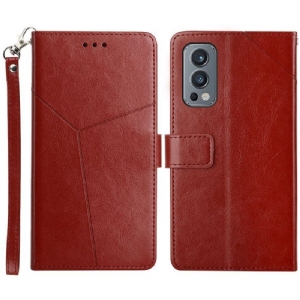 Flip Case Für OnePlus Nord 2 5G Stil Leder Geo Y Design