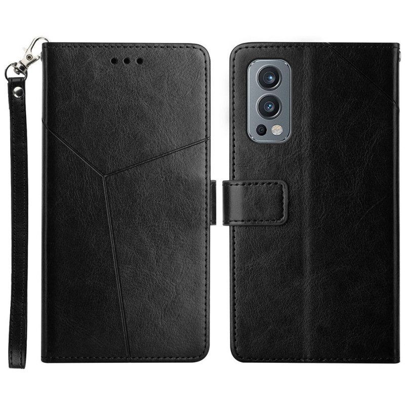 Flip Case Für OnePlus Nord 2 5G Stil Leder Geo Y Design