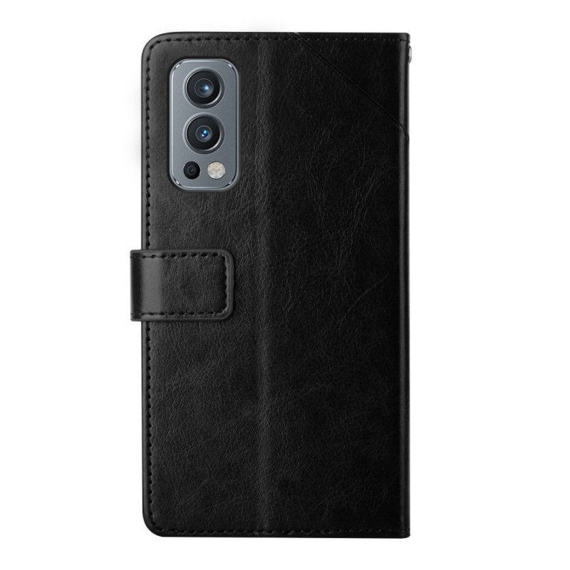 Flip Case Für OnePlus Nord 2 5G Stil Leder Geo Y Design