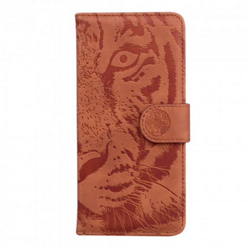 Flip Case Für OnePlus Nord 2 5G Tiger-gesichtsdruck