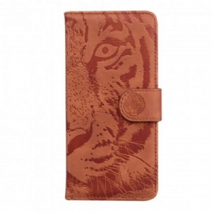 Flip Case Für OnePlus Nord 2 5G Tiger-gesichtsdruck