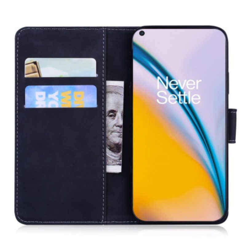 Flip Case Für OnePlus Nord 2 5G Tiger-gesichtsdruck