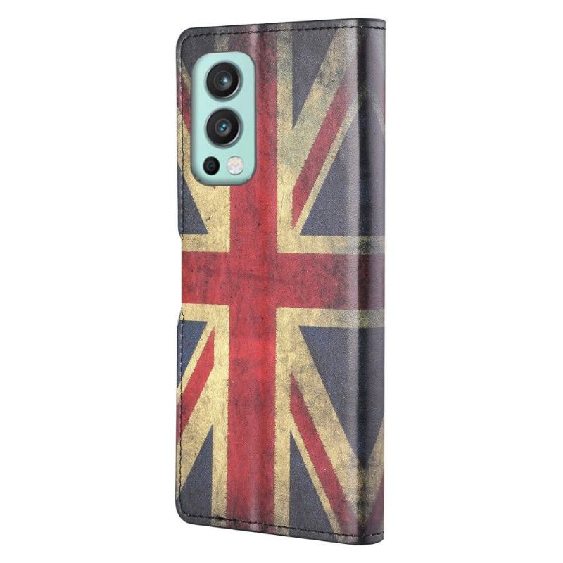 Flip Case Für OnePlus Nord 2 5G Vintage Englische Flagge