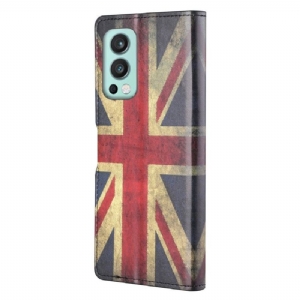 Flip Case Für OnePlus Nord 2 5G Vintage Englische Flagge