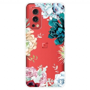 Handyhülle Für OnePlus Nord 2 5G Nahtlose Aquarellblumen