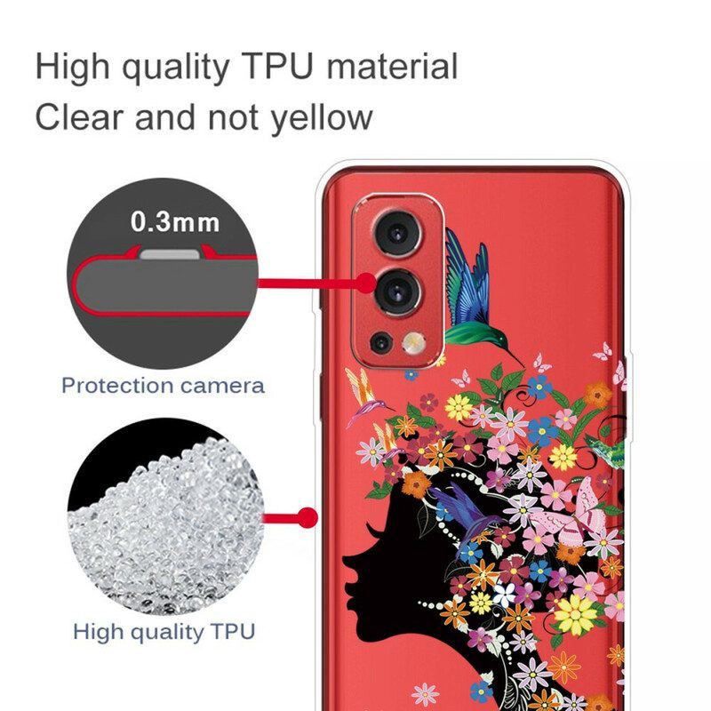 Handyhülle Für OnePlus Nord 2 5G Transparentes Blumiges Haar