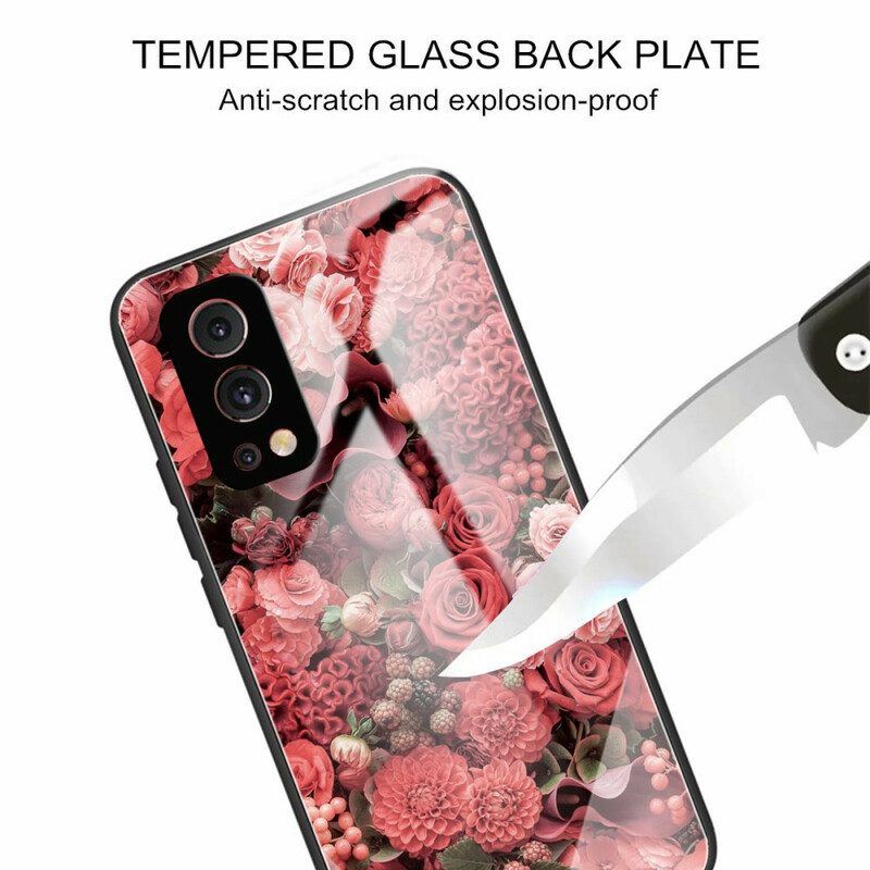 Hülle Für OnePlus Nord 2 5G Rosenblüten Aus Gehärtetem Glas