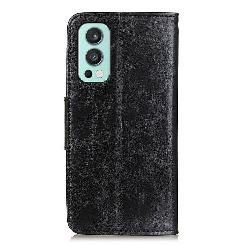 Lederhüllen Für OnePlus Nord 2 5G Flip Case Texturierte Magnetische Klappe