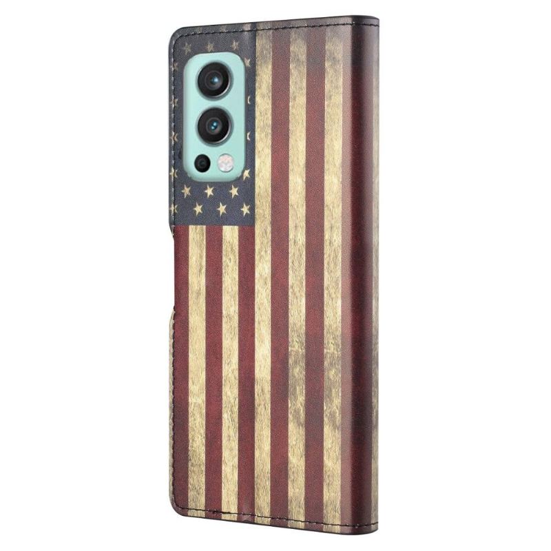 Lederhüllen Für OnePlus Nord 2 5G Vintage Amerikanische Flagge