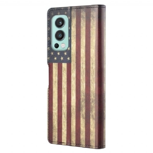 Lederhüllen Für OnePlus Nord 2 5G Vintage Amerikanische Flagge