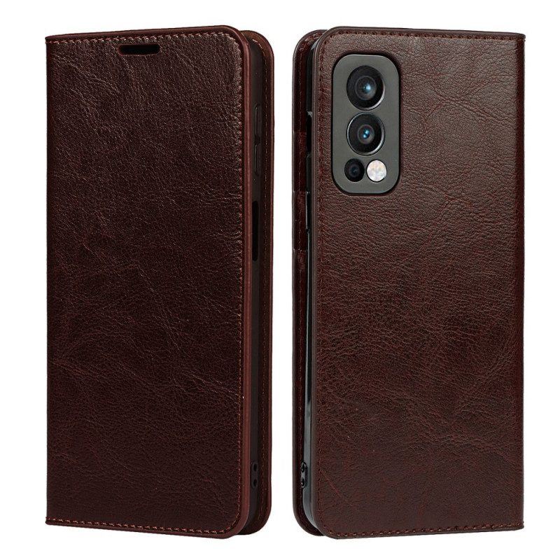 Schutzhülle Für OnePlus Nord 2 5G Flip Case Echtes Leder